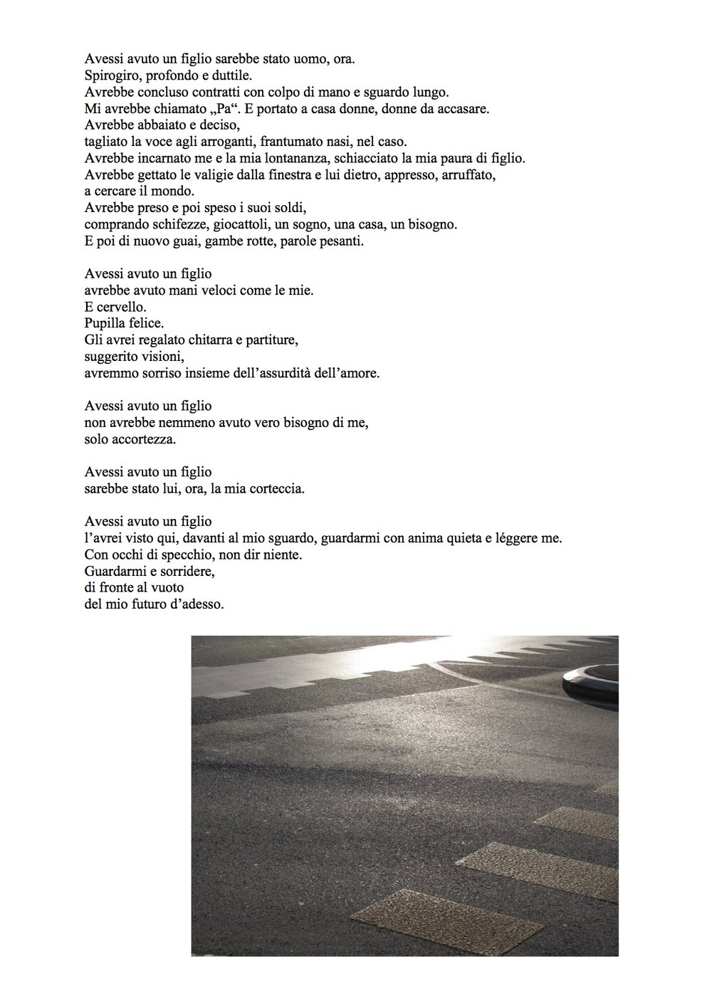 Avessi avuto un figlio